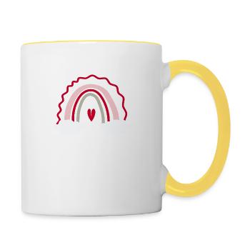Hallo Geschenk der ersten Klasse - Tasse zweifarbig - Weiß/Gelb - Rechts