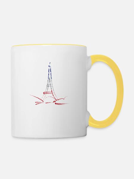 paris la tour eiffel - Tasse zweifarbig - Weiß/Gelb
