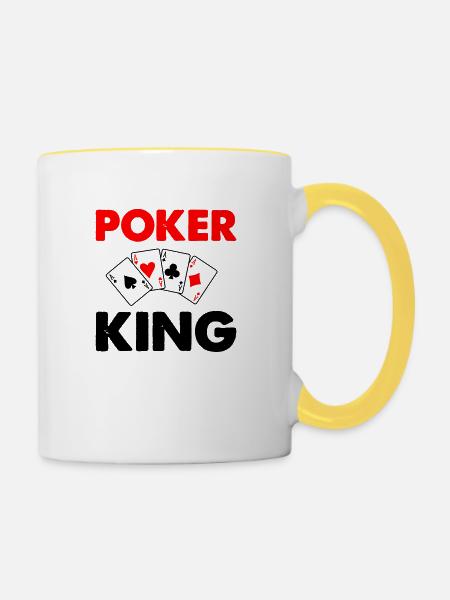 poker king - Tasse zweifarbig - Weiß/Gelb