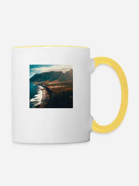 Inselberge - Tasse zweifarbig - Weiß/Gelb
