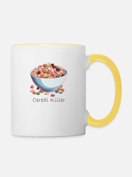 Cereal Killer - Tasse zweifarbig - Weiß/Gelb