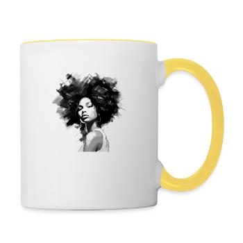 Artistic Black and White - Contrasting Mug - white/yellow - Right