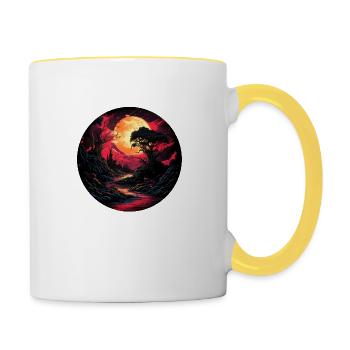 Mysterious castle - Contrasting Mug - white/yellow - Right