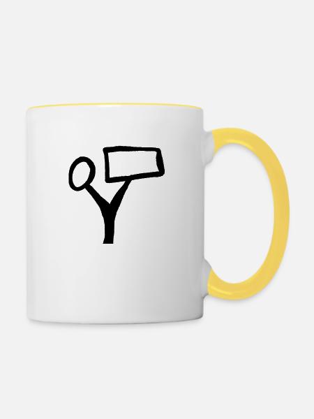 Baumtext - Tasse zweifarbig - Weiß/Gelb