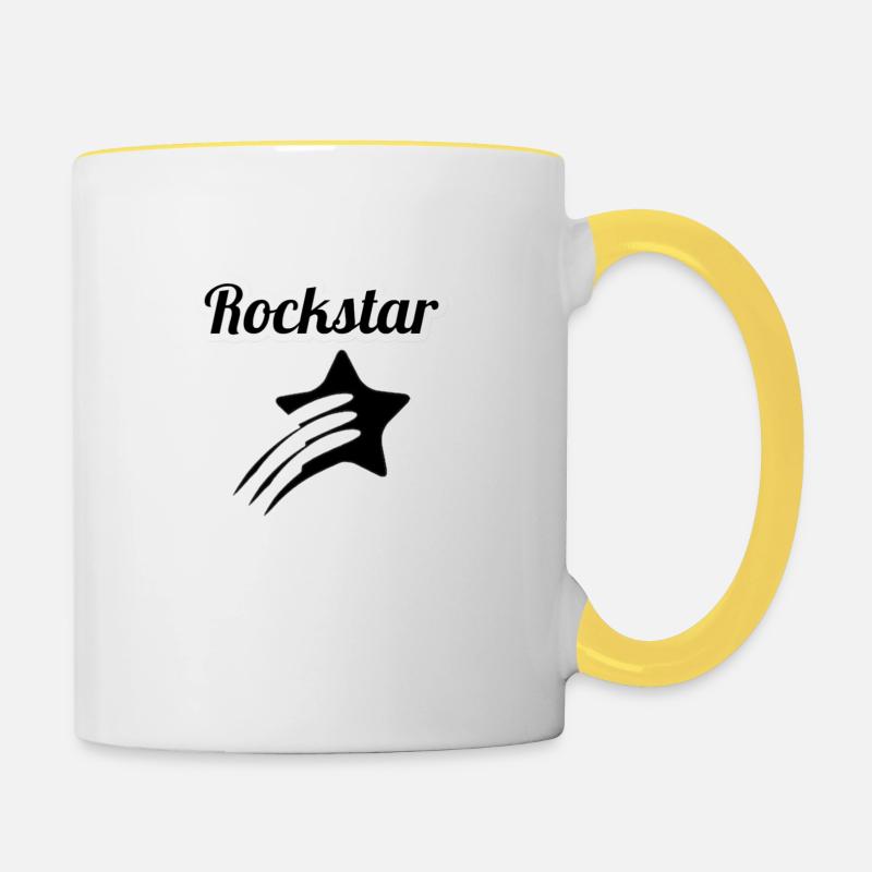 Rock Star - Mug contrasté - blanc/jaune