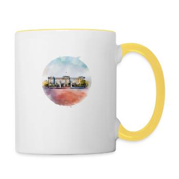 Buckingham palace Londres Angleterre Grande-Bretagne - Mug contrasté - blanc/jaune - Droite
