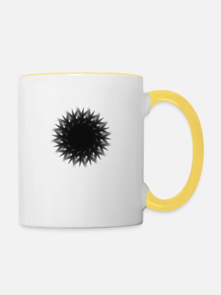 Black Circle - Tasse zweifarbig - Weiß/Gelb