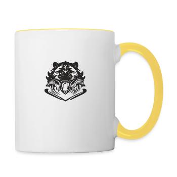 Lion Head Logo - Contrasting Mug - white/yellow - Right