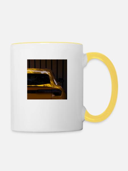 Car - Tasse zweifarbig - Weiß/Gelb
