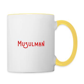 Pas parfait mais musulman - Mug contrasté - blanc/jaune - Droite