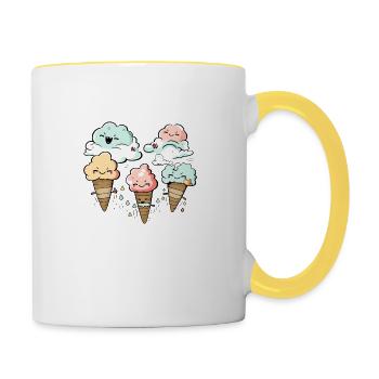 Kawaii ice cream n°6 - Contrasting Mug - white/yellow - Right