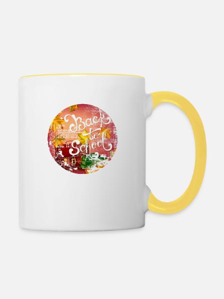 Abschlussfeier 2024 Abiturfeier - Tasse zweifarbig - Weiß/Gelb