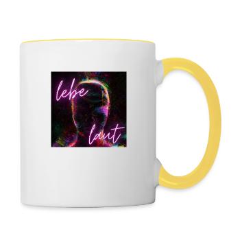 Lebe laut - Tasse zweifarbig - Weiß/Gelb - Rechts