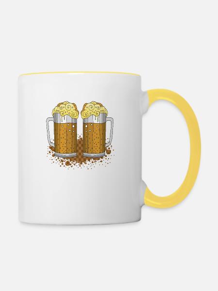 Pints - Tasse zweifarbig - Weiß/Gelb