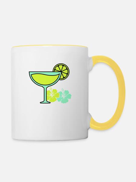cocktail hibiskus - Tasse zweifarbig - Weiß/Gelb