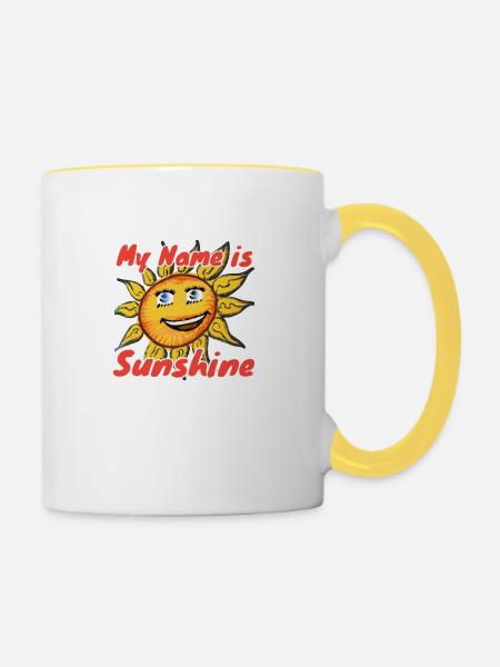 Sprüche - Tasse zweifarbig - Weiß/Gelb