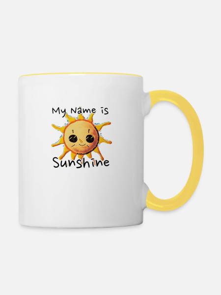 Sprüche - Tasse zweifarbig - Weiß/Gelb
