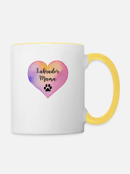 Labrador Mama - Tasse zweifarbig - Weiß/Gelb