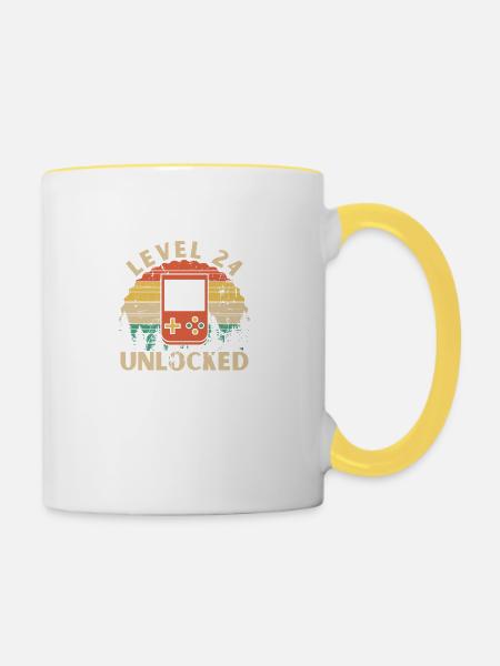 Level 24 Unlocked - Contrasting Mug - white/yellow