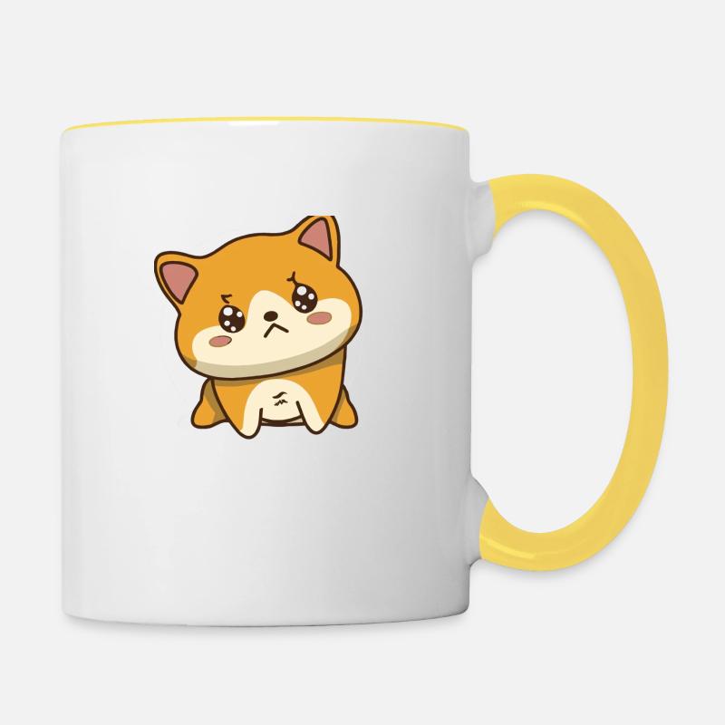 Dog - Contrasting Mug - white/yellow