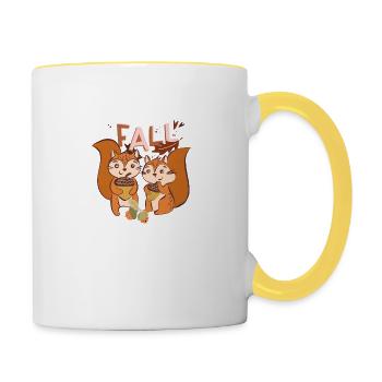 Autumn Squirrel - Contrasting Mug - white/yellow - Right