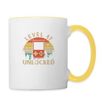 Level 47 Unlocked - Mug contrasté - blanc/jaune - Droite