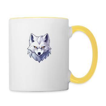 Wolf Anime - Contrasting Mug - white/yellow - Right