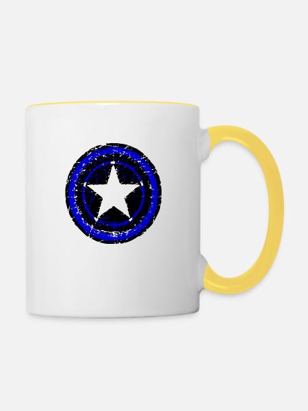 stern cw bl - Tasse zweifarbig - Weiß/Gelb