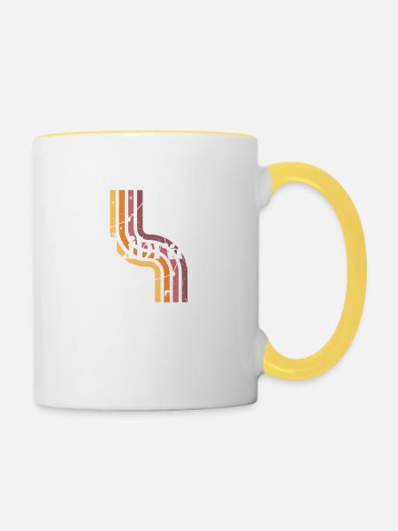 Waage Retro-Horoskop - Tasse zweifarbig - Weiß/Gelb