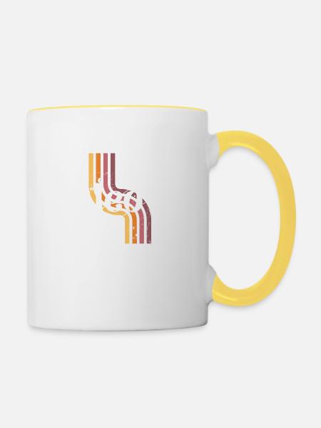 Löwe-Retro-Horoskop - Tasse zweifarbig - Weiß/Gelb