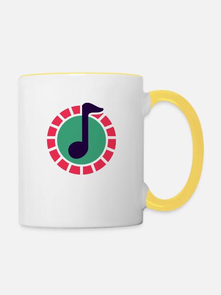 MUSIK - Tasse zweifarbig - Weiß/Gelb