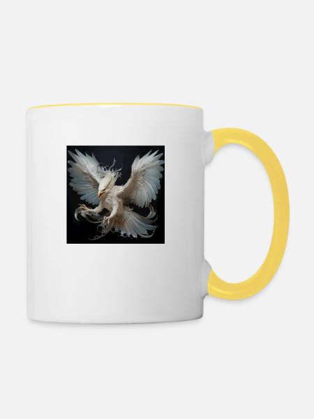 White dragon - Tasse zweifarbig - Weiß/Gelb