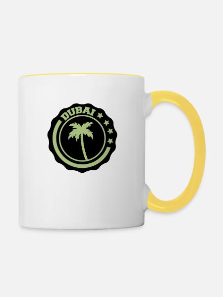 dubai - Tasse zweifarbig - Weiß/Gelb