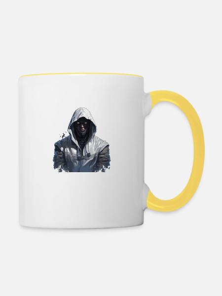stiller Schatten - Tasse zweifarbig - Weiß/Gelb