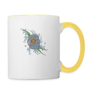 chrysanthème 2 - Mug contrasté - blanc/jaune - Droite