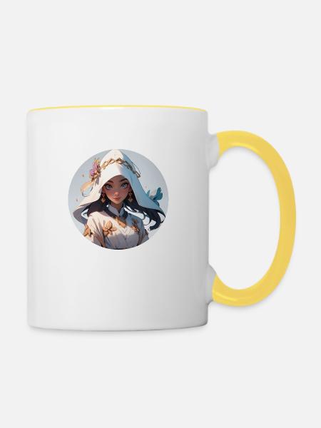 Princess 1 - Tasse zweifarbig - Weiß/Gelb