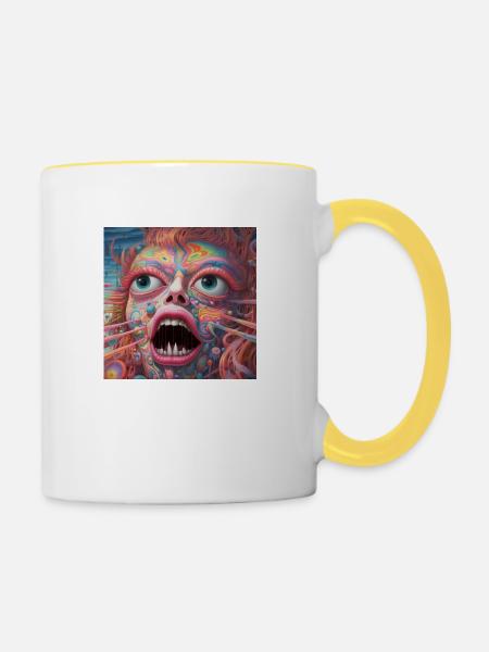 Bizarre Welt - Tasse zweifarbig - Weiß/Gelb