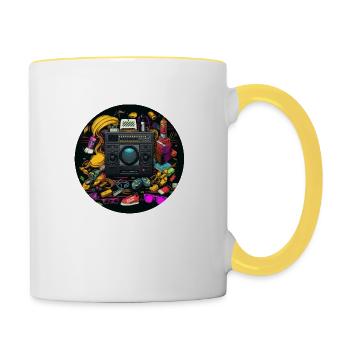 Retour aux années 90 : tendances et vibrations emblématiques - Mug contrasté - blanc/jaune - Droite