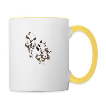 skullss1 - Mug contrasté - blanc/jaune - Droite