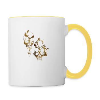 skullss1 - Mug contrasté - blanc/jaune - Droite