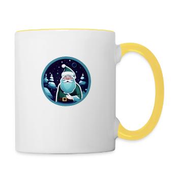 Cadeau de Noël Arbre de Noël Arbre de Noël - Mug contrasté - blanc/jaune - Droite