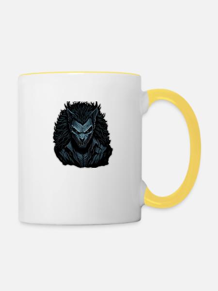 Werwolf - Tasse zweifarbig - Weiß/Gelb