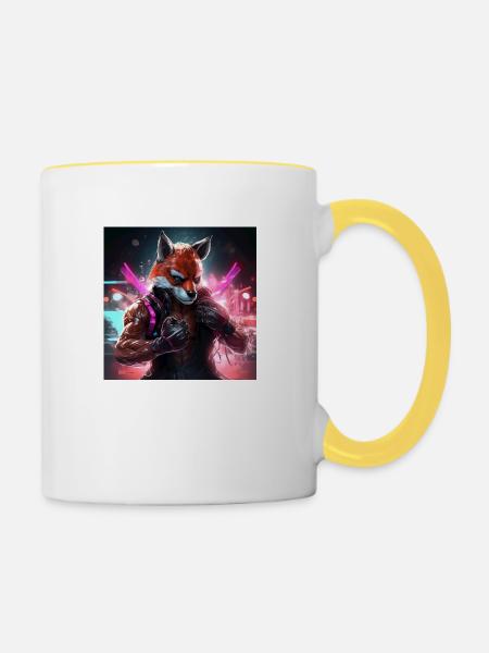 BOXEN FOX - Tasse zweifarbig - Weiß/Gelb
