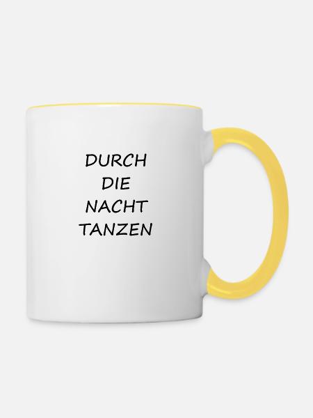 Simples Tanz Design - Tasse zweifarbig - Weiß/Gelb