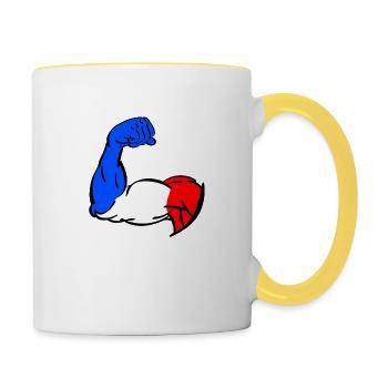 sport - Mug contrasté - blanc/jaune - Droite