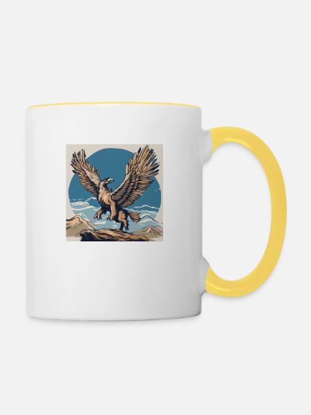 Adler 2.1 - Tasse zweifarbig - Weiß/Gelb