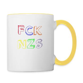 FCK NZS - Contrasting Mug - white/yellow - Right