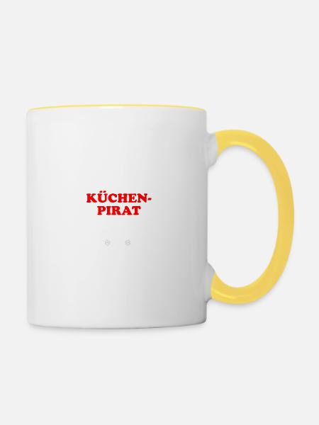 Küchenpirat - Tasse zweifarbig - Weiß/Gelb