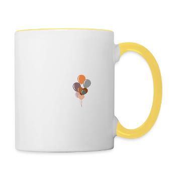 Birthday balloon letter - Contrasting Mug - white/yellow - Right