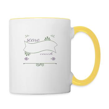 golfclock golfhair putter sports sayings sport - Contrasting Mug - white/yellow - Right